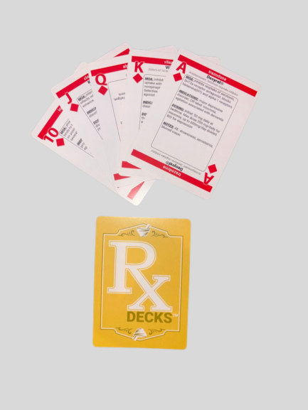 RxDecks Psychiatry & Neurology deck — yellow Rx back